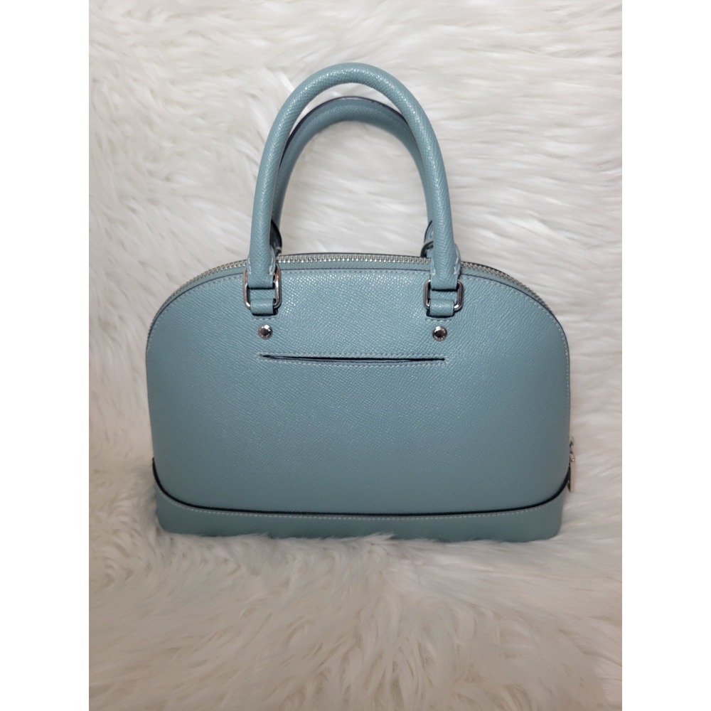 Coach Mini Sierra Satchel Leather Bag Teal/Marine Green Handbag Purse - Picture 2 of 11